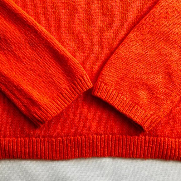 Anthropologie Moth Sweater Womens S Orange Pullover Tie Back V-Neck Open Knit - Picture 9 of 16